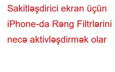 Sakitləşdirici ekran üçün iPhone-da Rəng Filtrlərini necə aktivləşdirmək olar