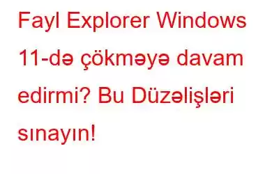 Fayl Explorer Windows 11-də çökməyə davam edirmi? Bu Düzəlişləri sınayın!