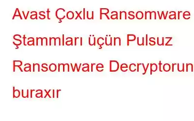 Avast Çoxlu Ransomware Ştammları üçün Pulsuz Ransomware Decryptorunu buraxır