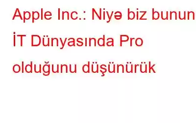 Apple Inc.: Niyə biz bunun İT Dünyasında Pro olduğunu düşünürük