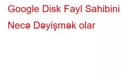 Google Disk Fayl Sahibini Necə Dəyişmək olar