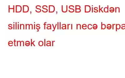 HDD, SSD, USB Diskdən silinmiş faylları necə bərpa etmək olar