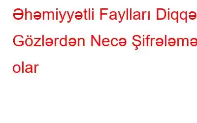 Əhəmiyyətli Faylları Diqqətli Gözlərdən Necə Şifrələmək olar