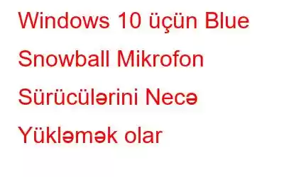 Windows 10 üçün Blue Snowball Mikrofon Sürücülərini Necə Yükləmək olar