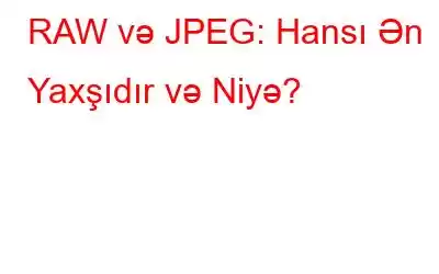 RAW və JPEG: Hansı Ən Yaxşıdır və Niyə?