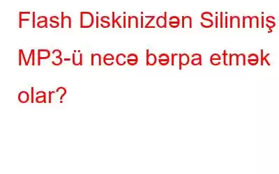 Flash Diskinizdən Silinmiş MP3-ü necə bərpa etmək olar?