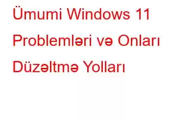 Ümumi Windows 11 Problemləri və Onları Düzəltmə Yolları