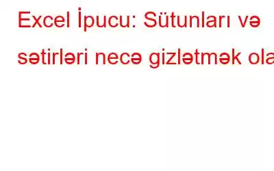 Excel İpucu: Sütunları və sətirləri necə gizlətmək olar