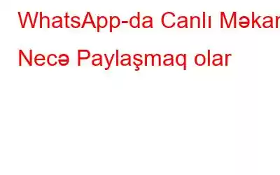 WhatsApp-da Canlı Məkanı Necə Paylaşmaq olar