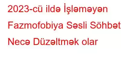 2023-cü ildə İşləməyən Fazmofobiya Səsli Söhbəti Necə Düzəltmək olar