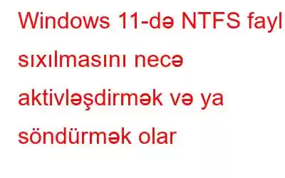 Windows 11-də NTFS fayl sıxılmasını necə aktivləşdirmək və ya söndürmək olar