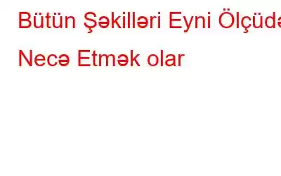 Bütün Şəkilləri Eyni Ölçüdə Necə Etmək olar