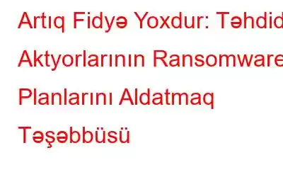 Artıq Fidyə Yoxdur: Təhdid Aktyorlarının Ransomware Planlarını Aldatmaq Təşəbbüsü