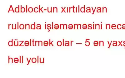 Adblock-un xırtıldayan rulonda işləməməsini necə düzəltmək olar – 5 ən yaxşı həll yolu