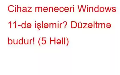 Cihaz meneceri Windows 11-də işləmir? Düzəltmə budur! (5 Həll)