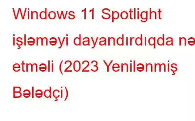 Windows 11 Spotlight işləməyi dayandırdıqda nə etməli (2023 Yenilənmiş Bələdçi)