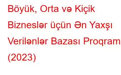 Böyük, Orta və Kiçik Bizneslər üçün Ən Yaxşı Verilənlər Bazası Proqramı (2023)