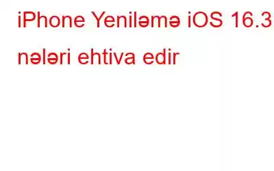 iPhone Yeniləmə iOS 16.3.1 nələri ehtiva edir