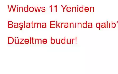 Windows 11 Yenidən Başlatma Ekranında qalıb? Düzəltmə budur!