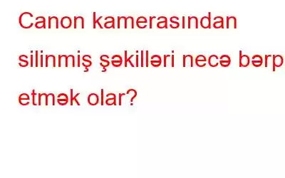 Canon kamerasından silinmiş şəkilləri necə bərpa etmək olar?