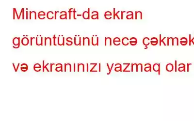 Minecraft-da ekran görüntüsünü necə çəkmək və ekranınızı yazmaq olar