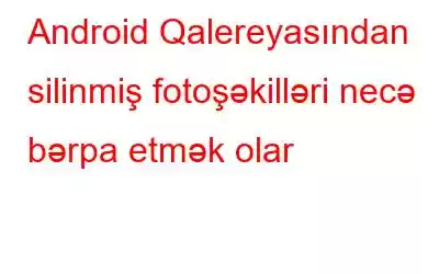 Android Qalereyasından silinmiş fotoşəkilləri necə bərpa etmək olar