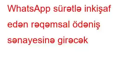 WhatsApp sürətlə inkişaf edən rəqəmsal ödəniş sənayesinə girəcək