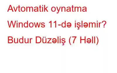 Avtomatik oynatma Windows 11-də işləmir? Budur Düzəliş (7 Həll)