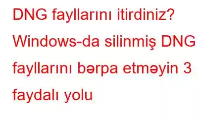 DNG fayllarını itirdiniz? Windows-da silinmiş DNG fayllarını bərpa etməyin 3 faydalı yolu