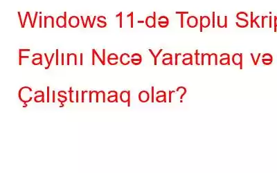 Windows 11-də Toplu Skript Faylını Necə Yaratmaq və Çalıştırmaq olar?