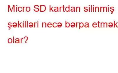 Micro SD kartdan silinmiş şəkilləri necə bərpa etmək olar?